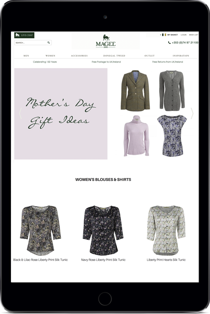 iPad showing cut outs of fashion garments